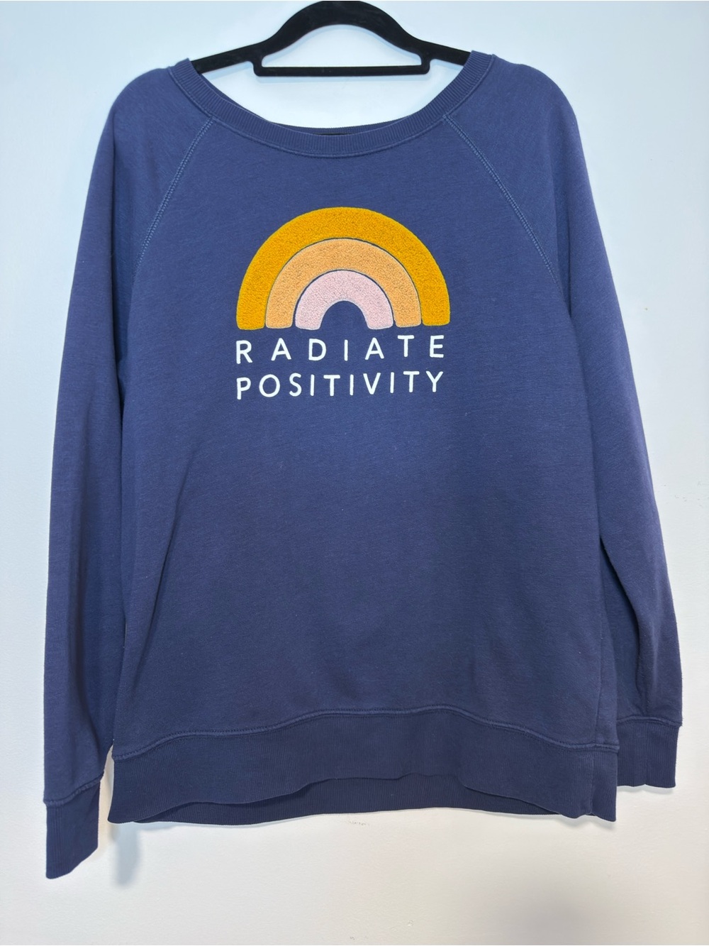Old Navy Crewneck Sweatshirt with Yellow & Pink Rainbow